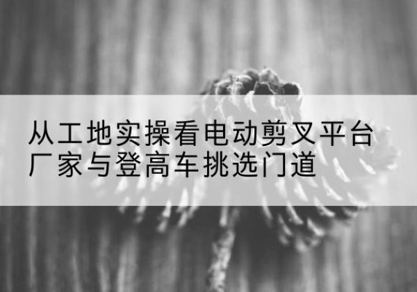 垦利电动剪叉升降平台厂家-从工地实操看电动剪叉平台厂家与登高车挑选门道